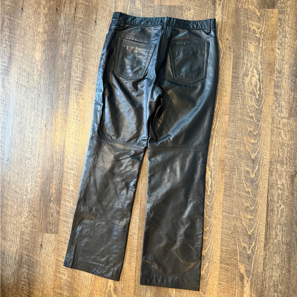 Vintage Ann Taylor, Genuine Black Leather pant, size 6 petite - Picture 9 of 14